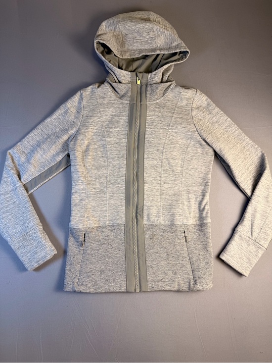 Athleta Jackets & Blazers - Athleta Women’s Heather Gray Victory Hoody Fitted Zip Jacket Size Small